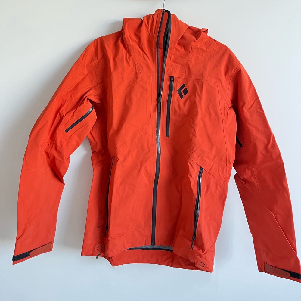 Black Diamond Men's S/P Orange Sharp End Shell Hooded Jacket